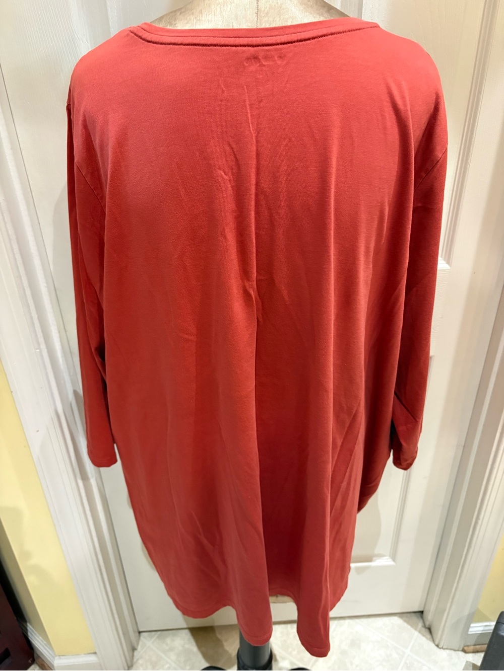 Lands' End Scoop Neck Long Sleeve Top in Rust - Picture 3 of 9
